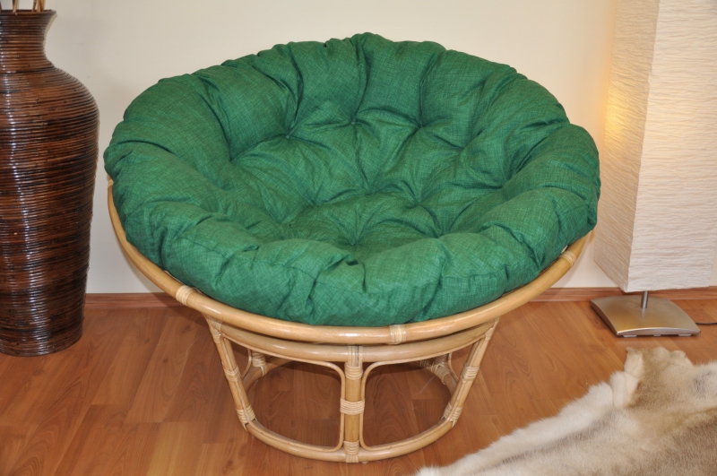 Ratanový PAPASAN 110 cm medový zelený tmavý melír