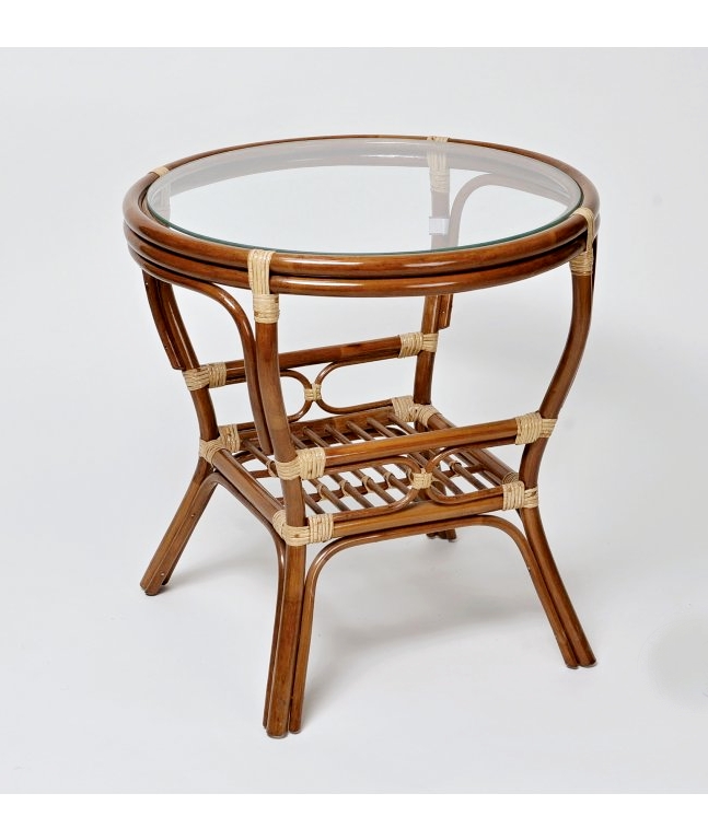 Ratanový stolek PELANGI DH kulatý se sklem
